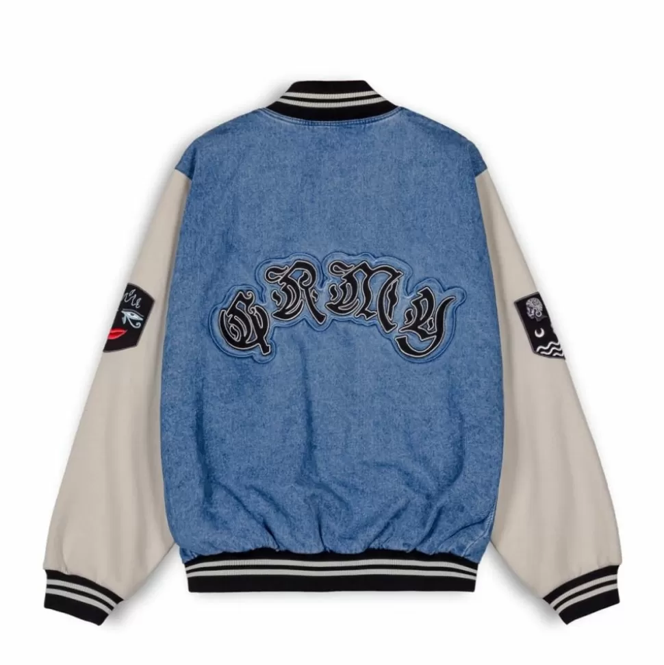 Jackets*Grimey Abrigo Fire Route Denim Baseball - Blue - Spring 23