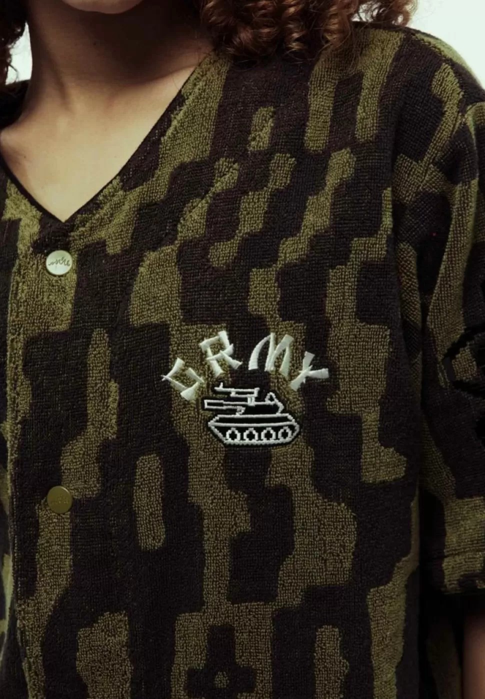 Shirts*Grimey Camisa De Baseball Lucky Dragon All Over Jacquard - Black - Ss24