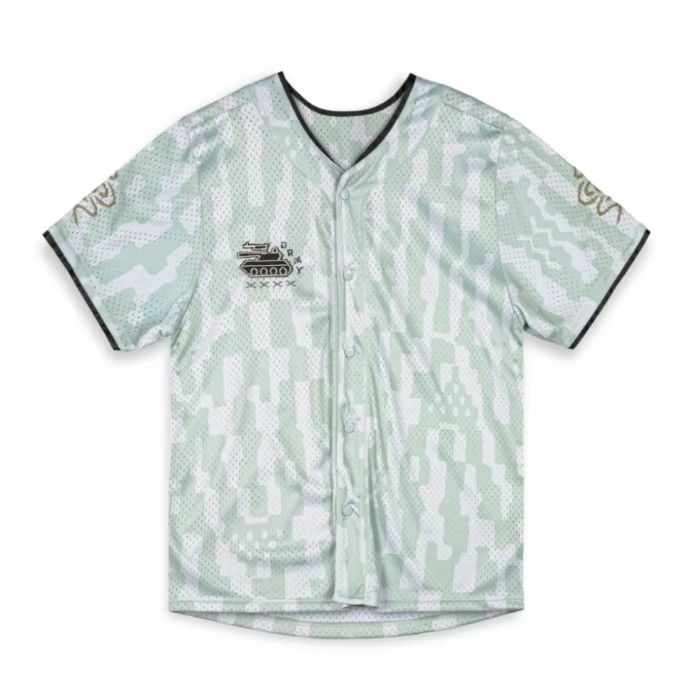 Ss24*Grimey Camiseta Baseball Lucky Dragon Mesh - White - Ss24