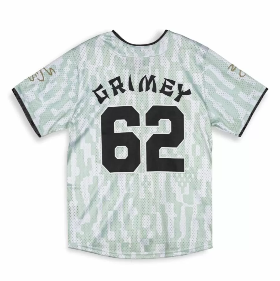 Ss24*Grimey Camiseta Baseball Lucky Dragon Mesh - White - Ss24