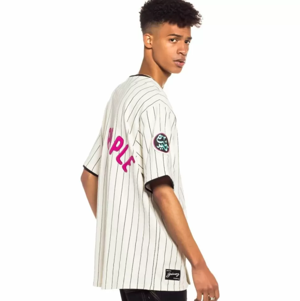 Tees*Grimey Camiseta De Baseball Day Dreamer Stripes - White- Spring 22