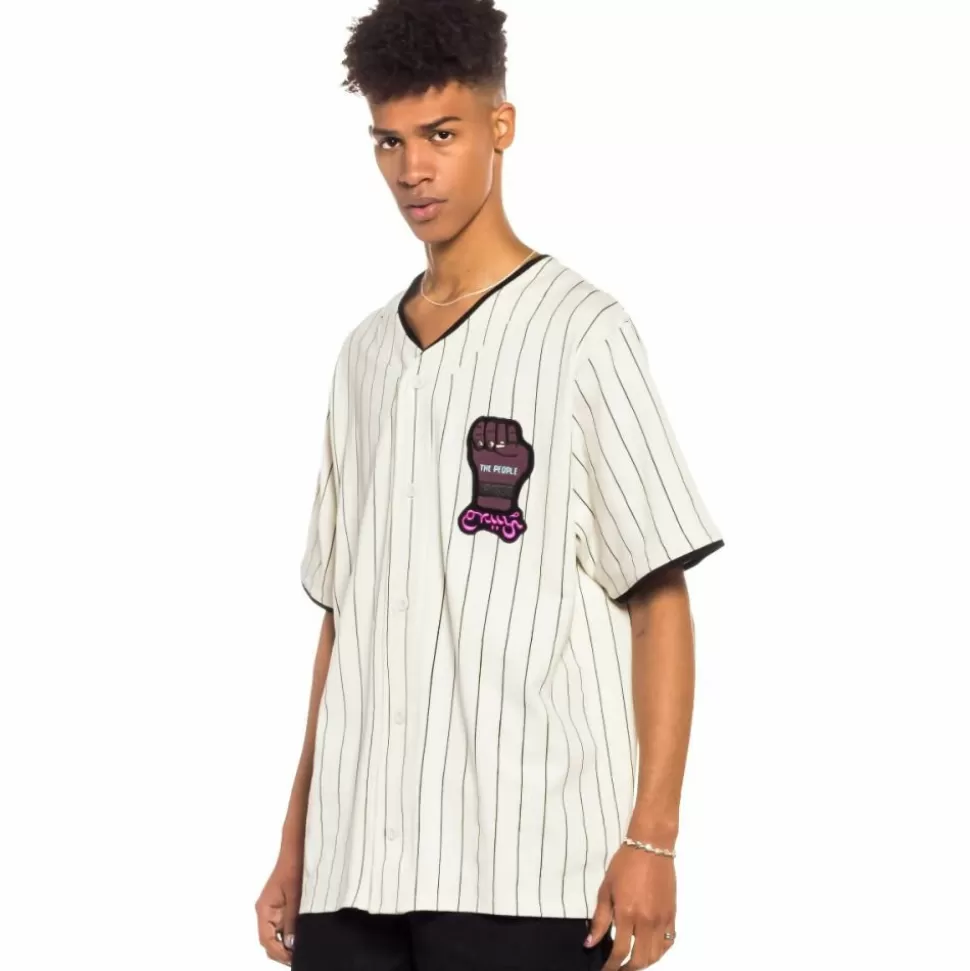 Tees*Grimey Camiseta De Baseball Day Dreamer Stripes - White- Spring 22