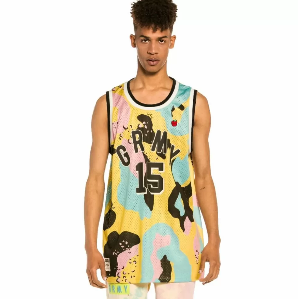 Tees*Grimey Camiseta De Tirantes Mesh "Trespass" All Over Print - Camo - Summer 22