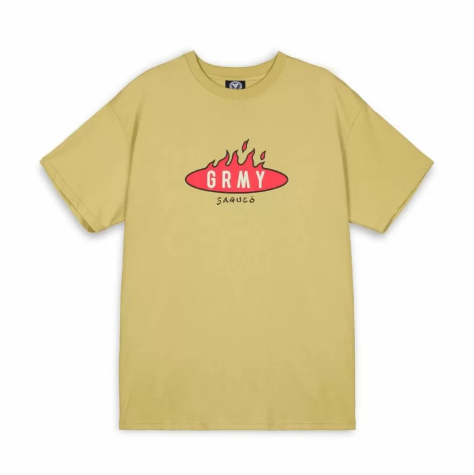 Organic*Grimey Camiseta Burn In Flames Regular - Khaki - Ss24