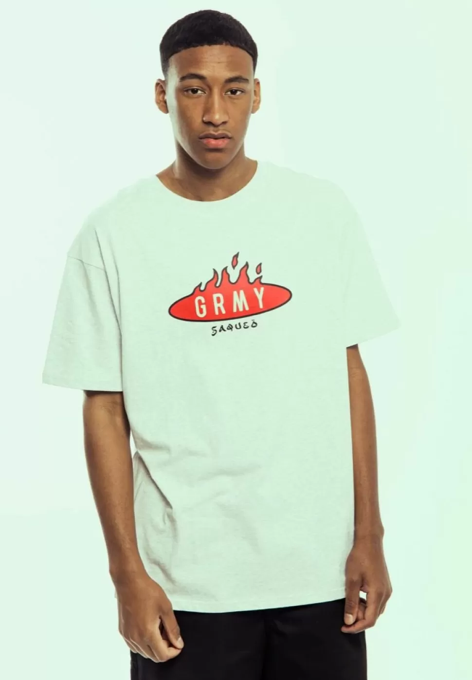 Tees*Grimey Camiseta Burn In Flames Regular - Sport Grey - Ss24