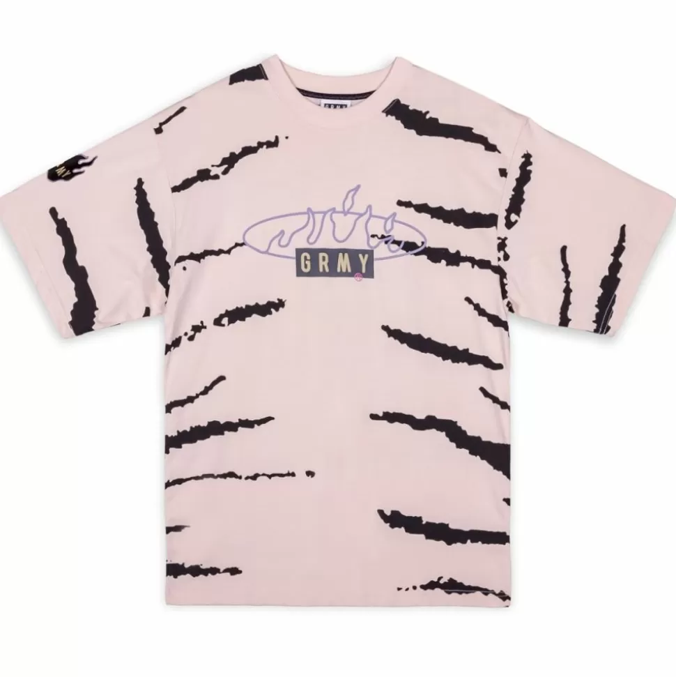 Tees*Grimey Camiseta Cloven Tongues All Over Print Oversized - Cream - Summer 23