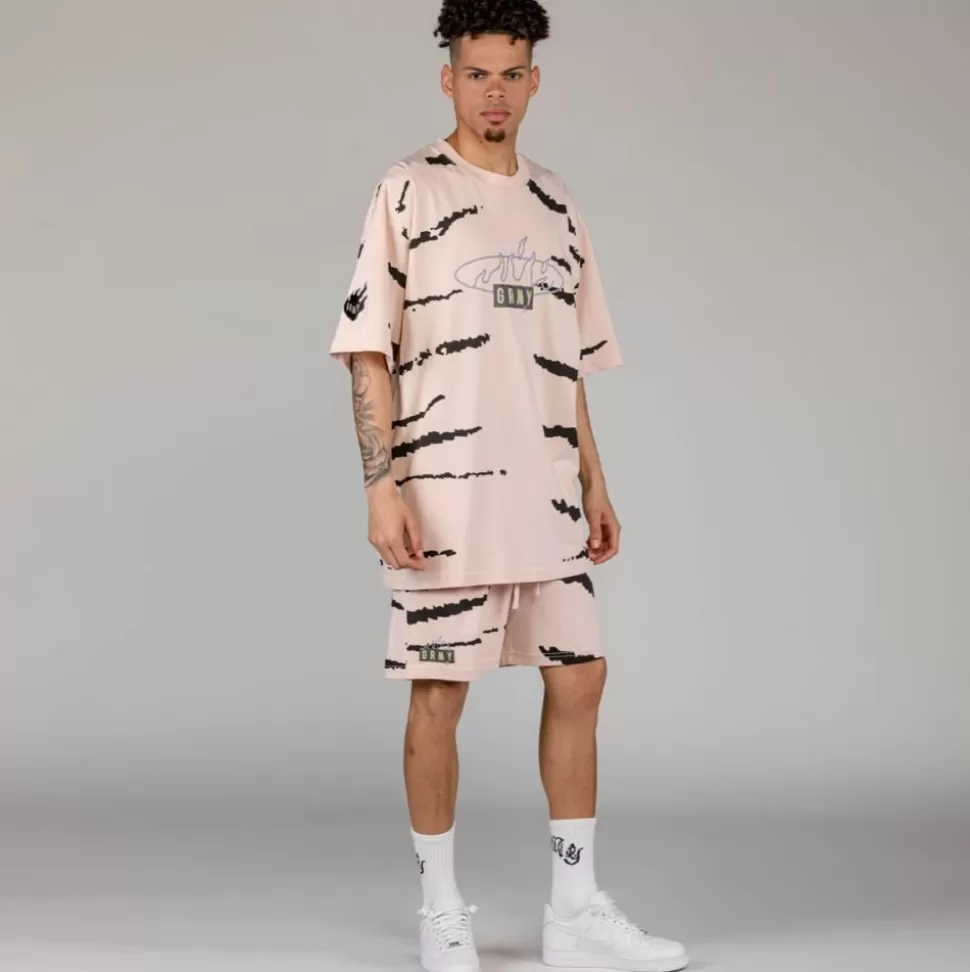 Tees*Grimey Camiseta Cloven Tongues All Over Print Oversized - Cream - Summer 23