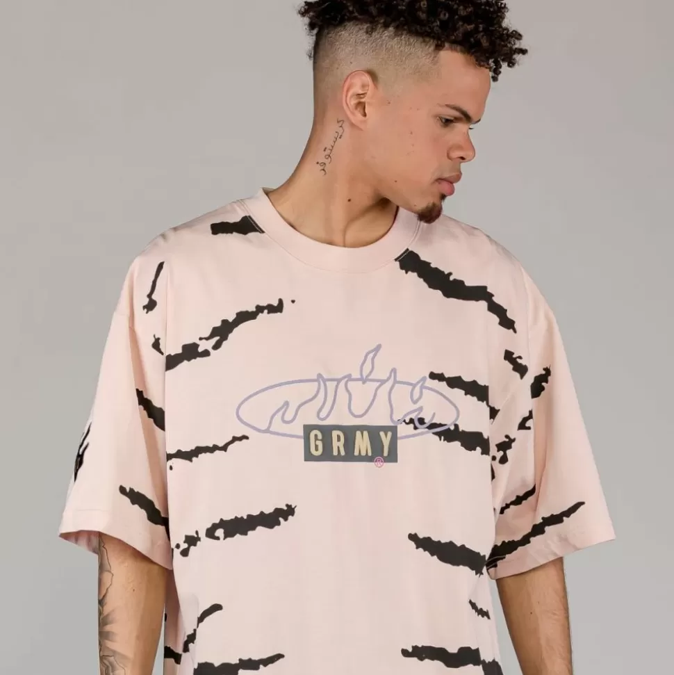 Tees*Grimey Camiseta Cloven Tongues All Over Print Oversized - Cream - Summer 23