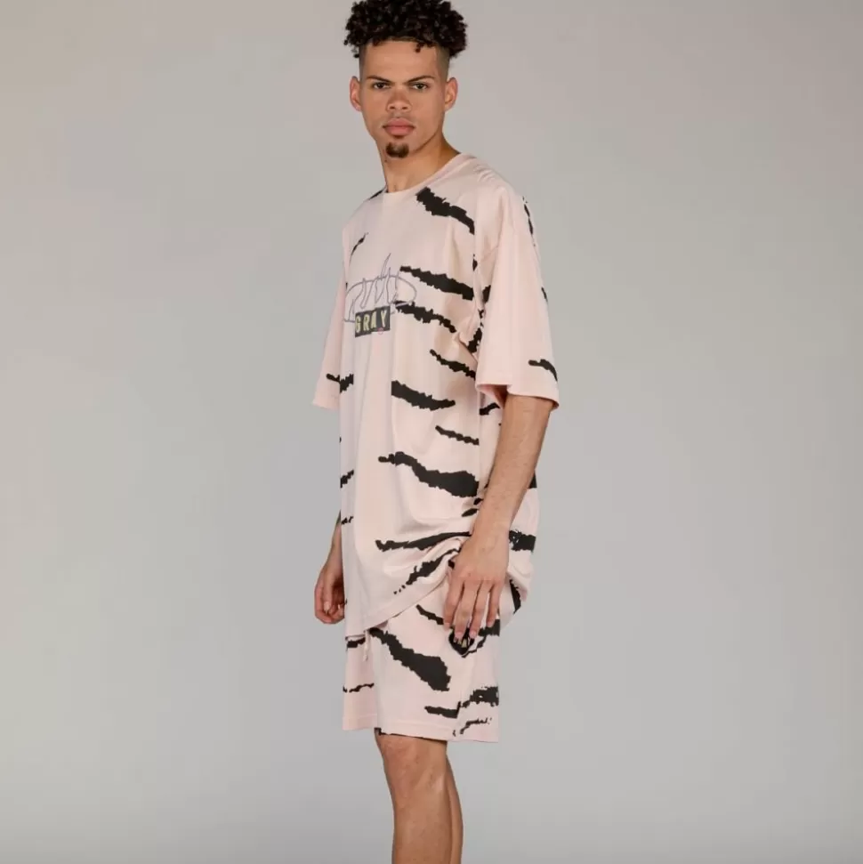 Tees*Grimey Camiseta Cloven Tongues All Over Print Oversized - Cream - Summer 23
