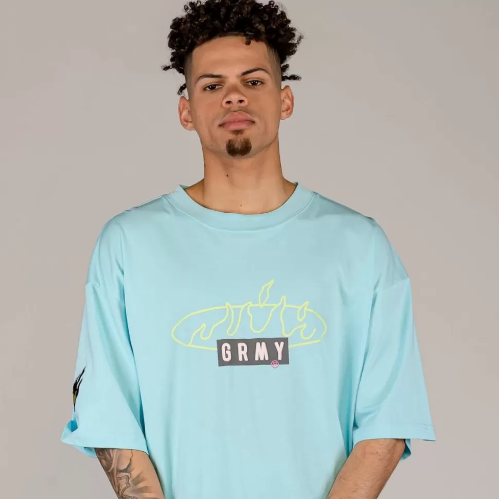 Organic*Grimey Camiseta Cloven Tongues Oversized - Blue - Summer 23
