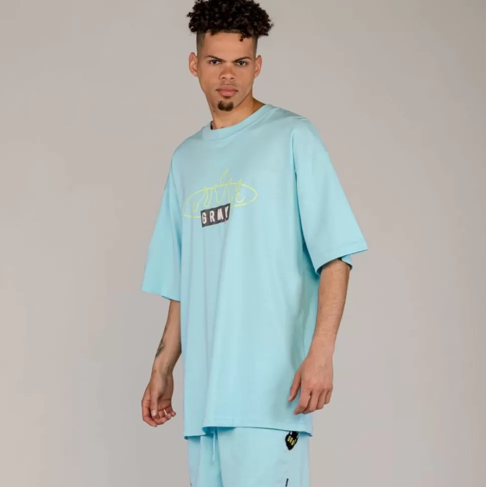 Organic*Grimey Camiseta Cloven Tongues Oversized - Blue - Summer 23