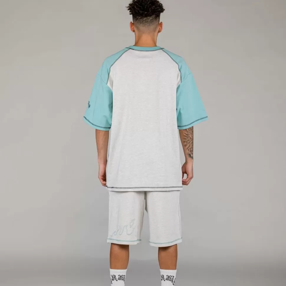 Tees*Grimey Camiseta Fire Route Bicolor Oversized - Blue - Spring 23