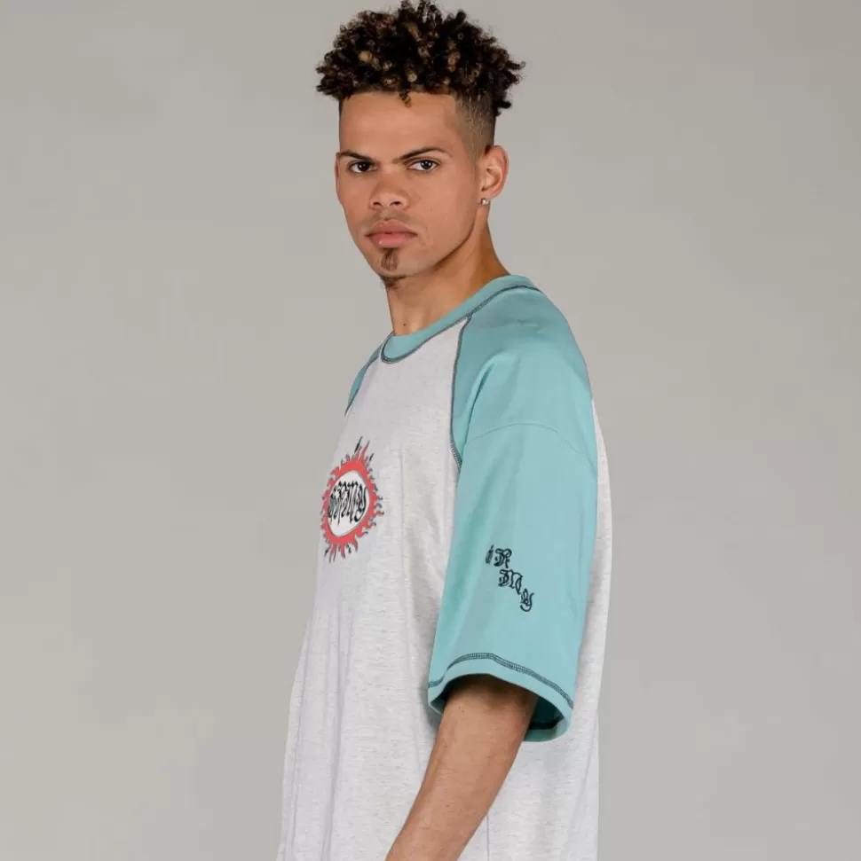 Tees*Grimey Camiseta Fire Route Bicolor Oversized - Blue - Spring 23