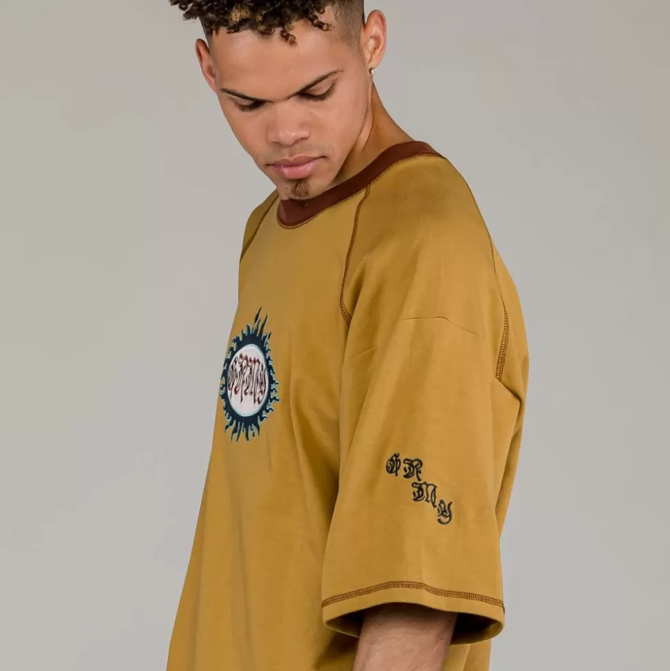 Tees*Grimey Camiseta Fire Route Oversized - Brown - Spring 23