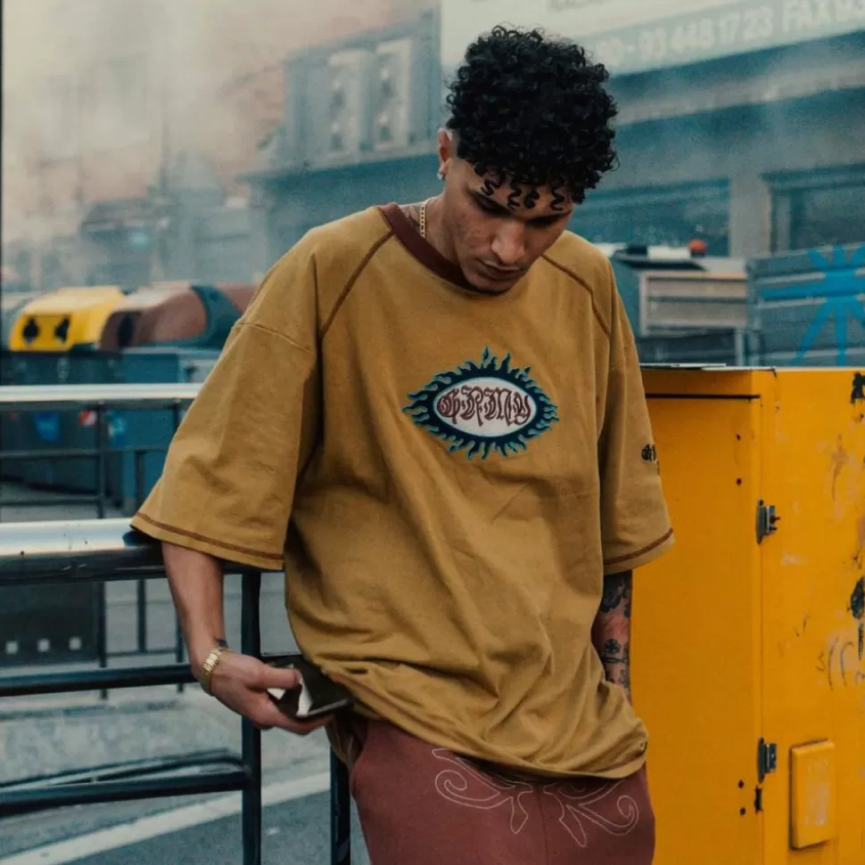 Tees*Grimey Camiseta Fire Route Oversized - Brown - Spring 23