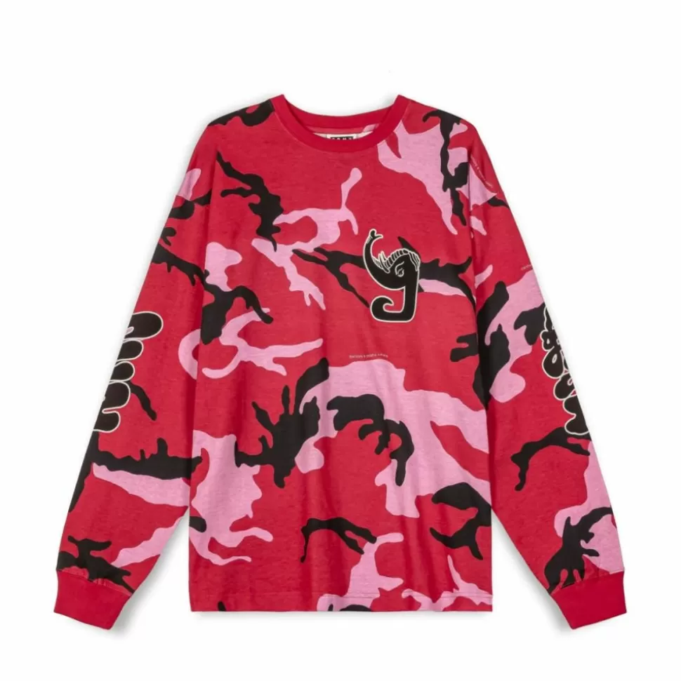 Tees*Grimey Camiseta Manga Larga All Over Print Tusker Temple - Red - Fw23