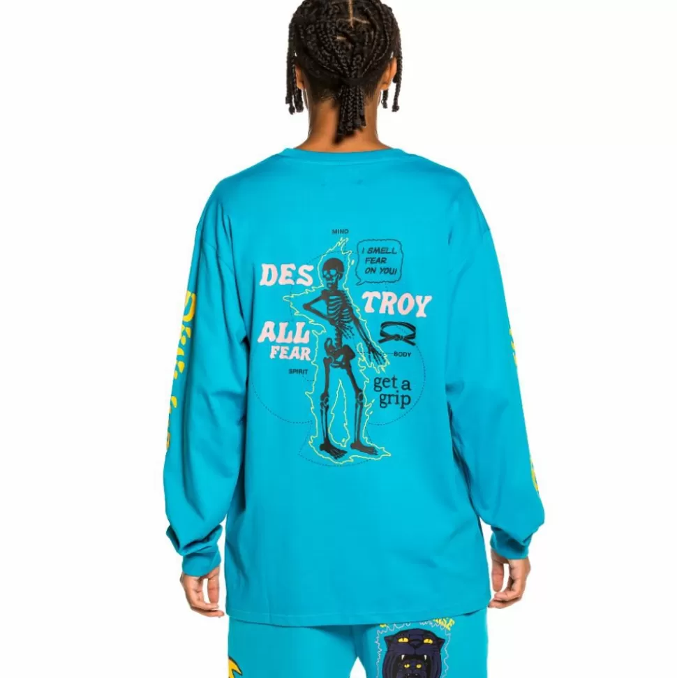 Tees*Grimey Camiseta Manga Larga "Destroy All Fear" - Blue - Fall 21