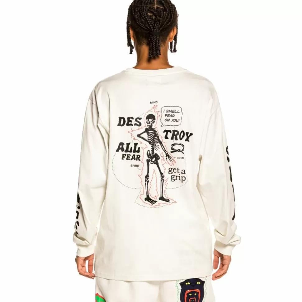 Tees*Grimey Camiseta Manga Larga "Destroy All Fear" - White - Fall 21