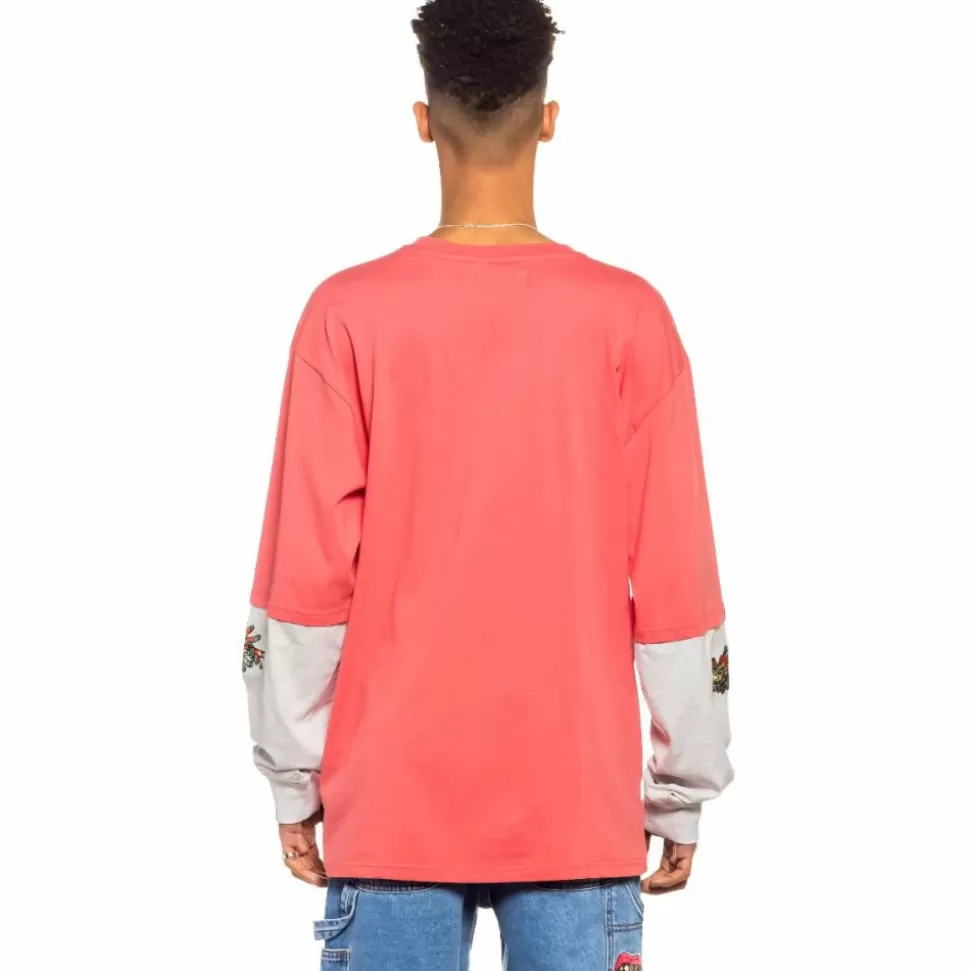 Tees*Grimey Camiseta Manga Larga Nine Winds Ls - Coral- Spring 22