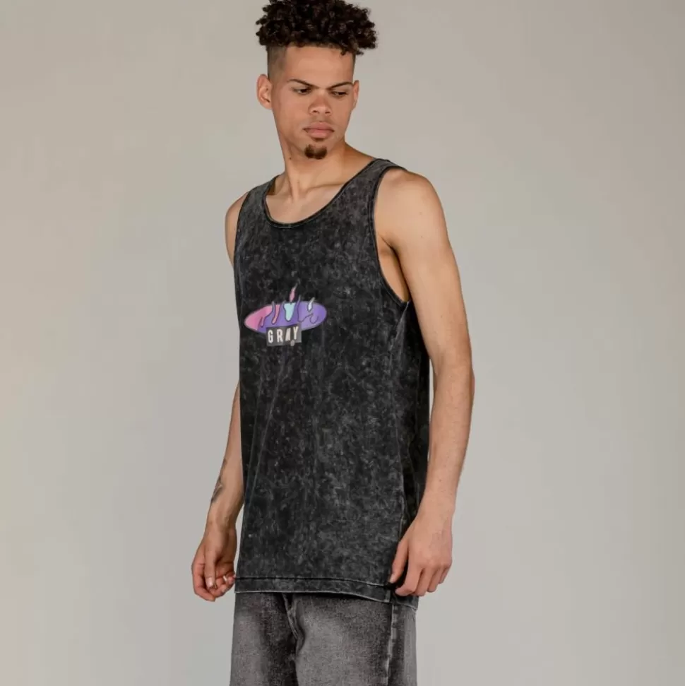 Tees*Grimey Camiseta Tirantes Cloven Tongues Stone - Washed Black - Summer 23