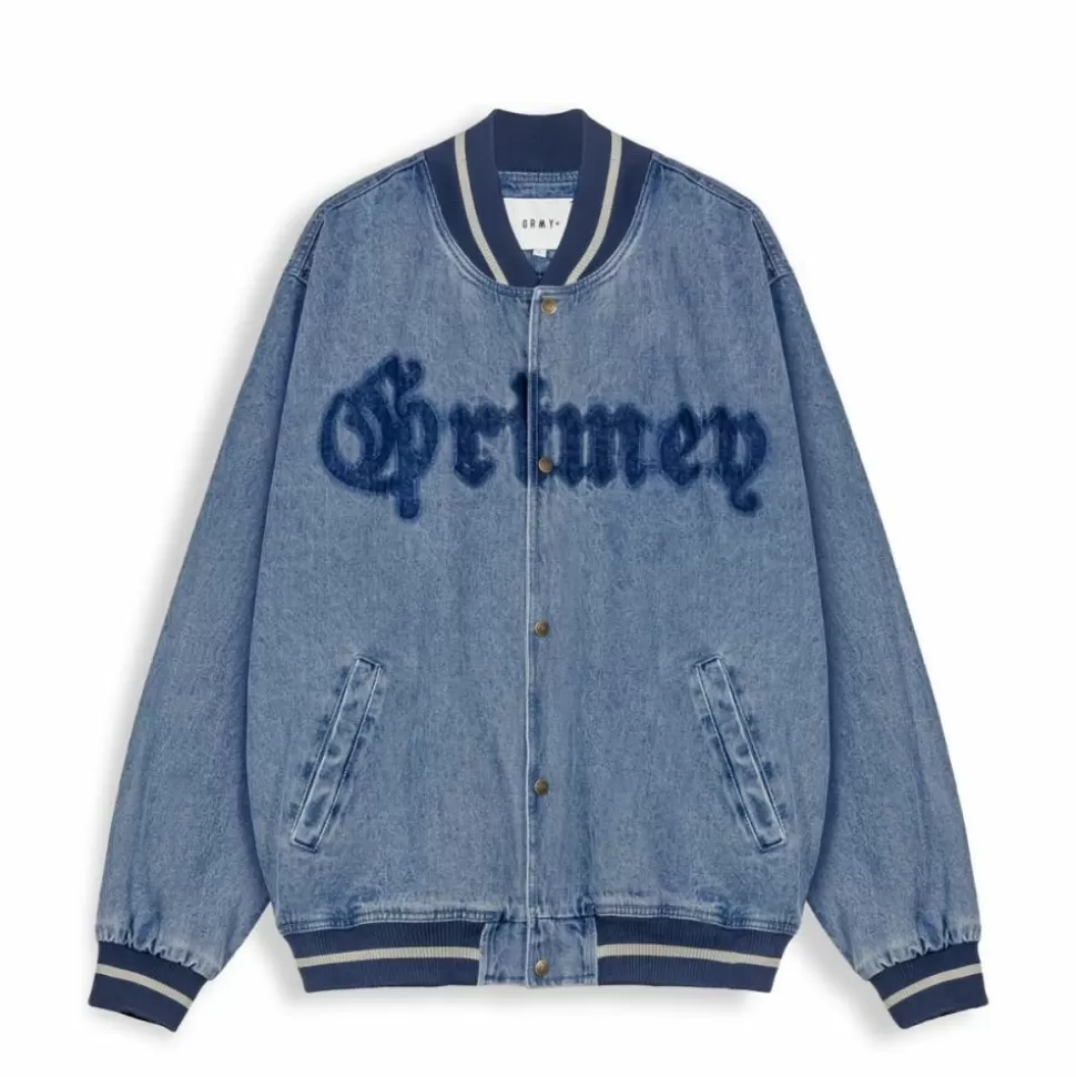 Jackets*Grimey Chaqueta Baseball Causing Panic Denim - Blue - Ss24