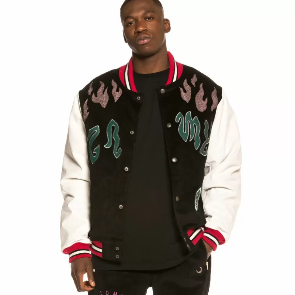 Coats*Grimey Chaqueta Baseball Yoga Fire Corduroy Fw20 Black