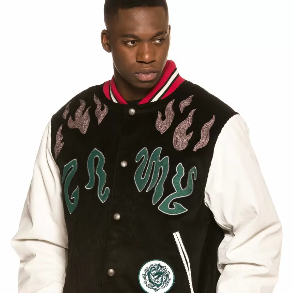 Coats*Grimey Chaqueta Baseball Yoga Fire Corduroy Fw20 Black