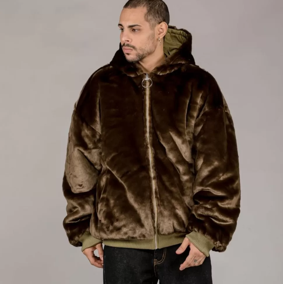 Jackets*Grimey Chaqueta Bomber Lost Boys Reversible Fur - Brown - Winter 22