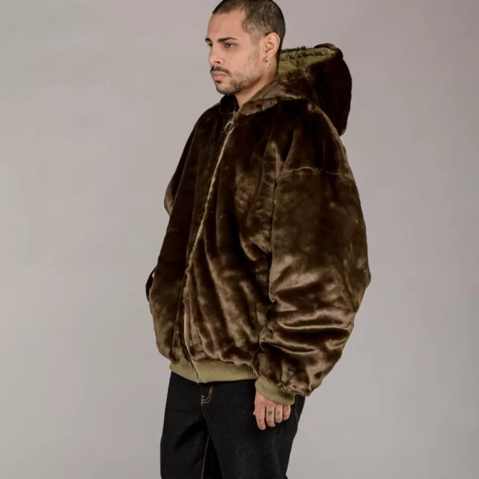 Jackets*Grimey Chaqueta Bomber Lost Boys Reversible Fur - Brown - Winter 22