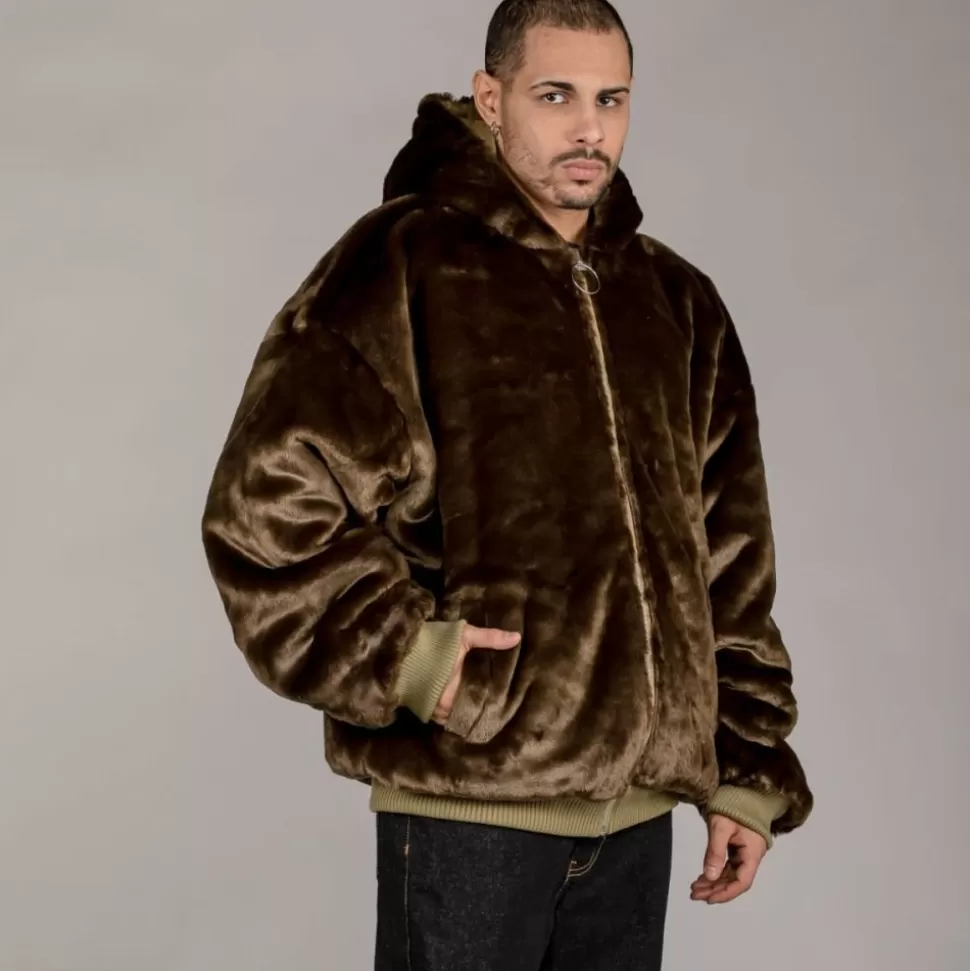 Jackets*Grimey Chaqueta Bomber Lost Boys Reversible Fur - Brown - Winter 22