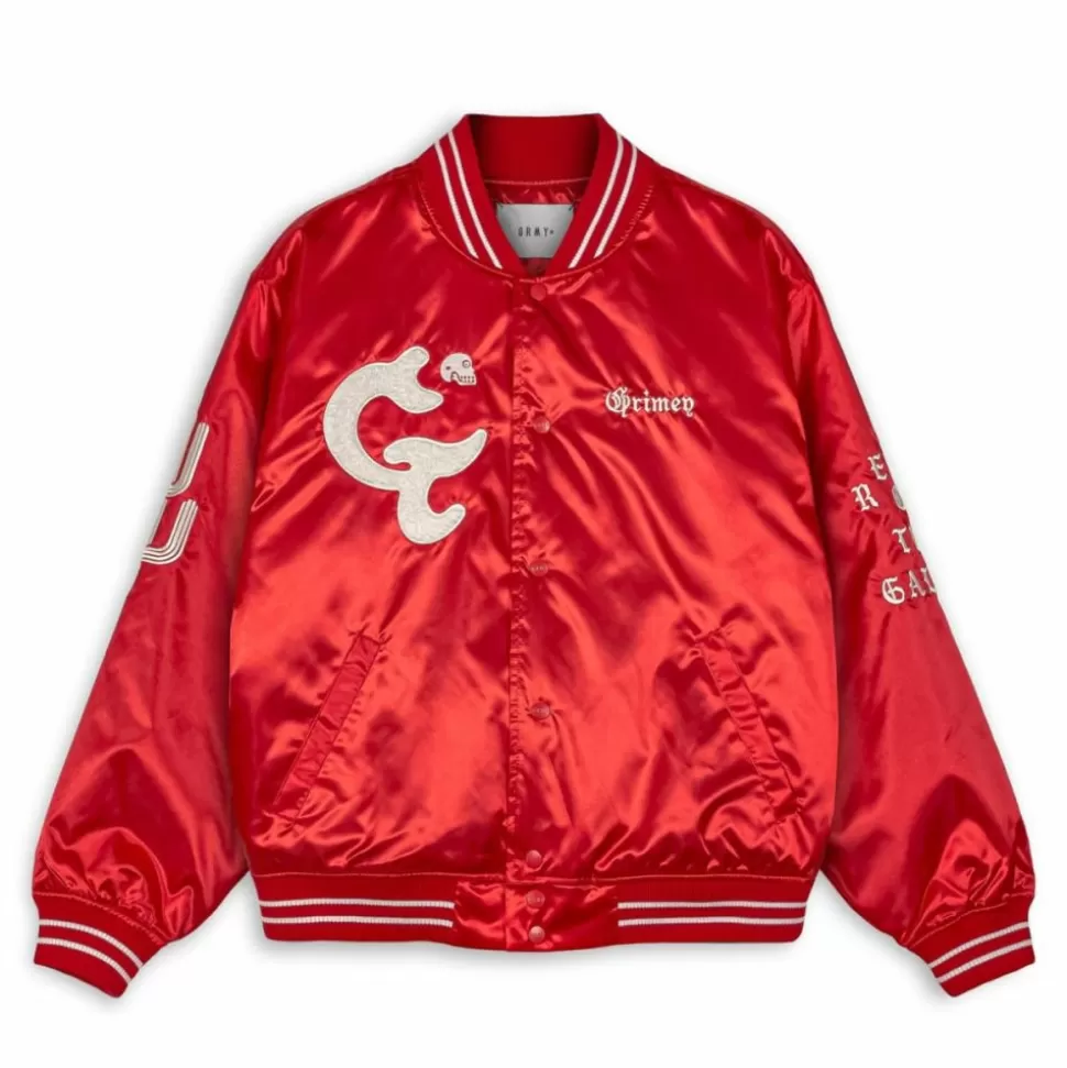 Jackets*Grimey Chaqueta Causing Panic Satin - Red - Ss24