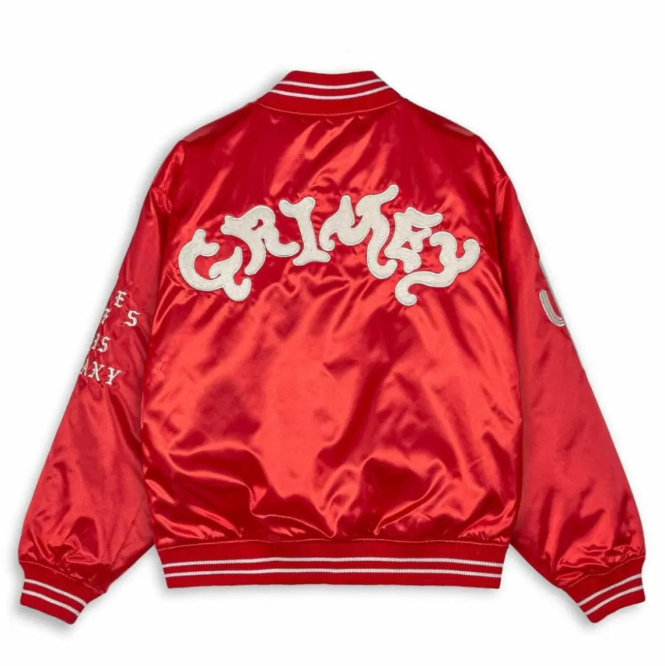 Jackets*Grimey Chaqueta Causing Panic Satin - Red - Ss24