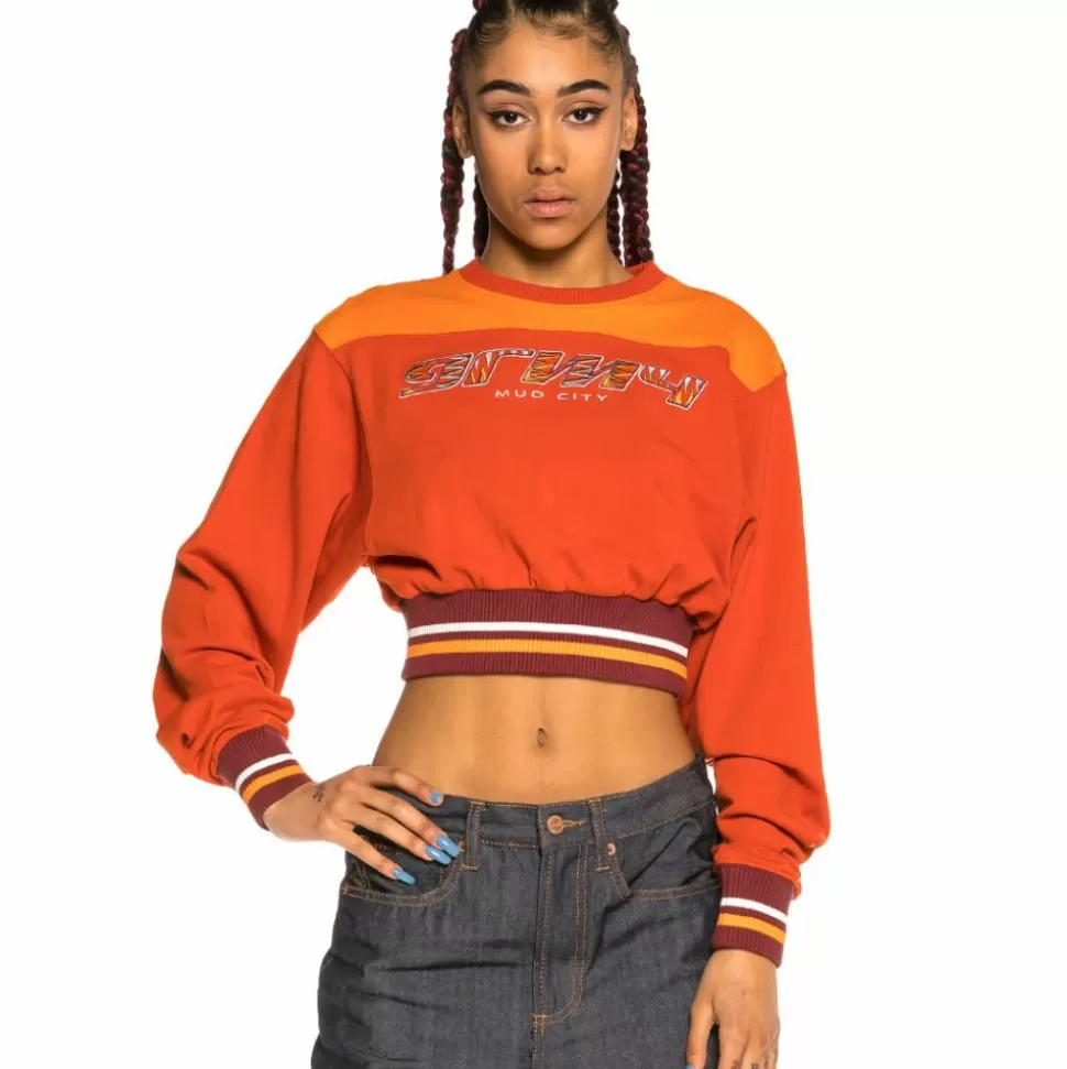 Sweatshirts*Grimey Acknowledge Girl Crop Crewneck Ss20 Orange