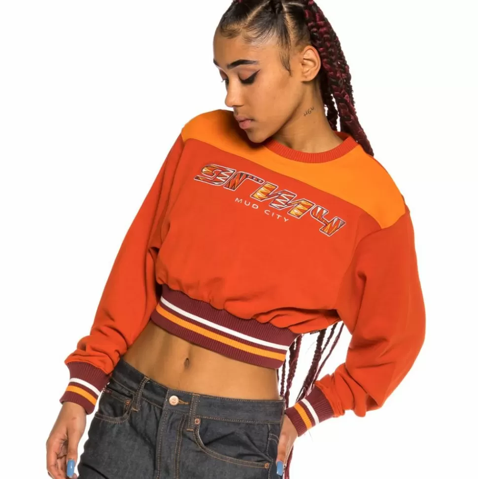 Sweatshirts*Grimey Acknowledge Girl Crop Crewneck Ss20 Orange