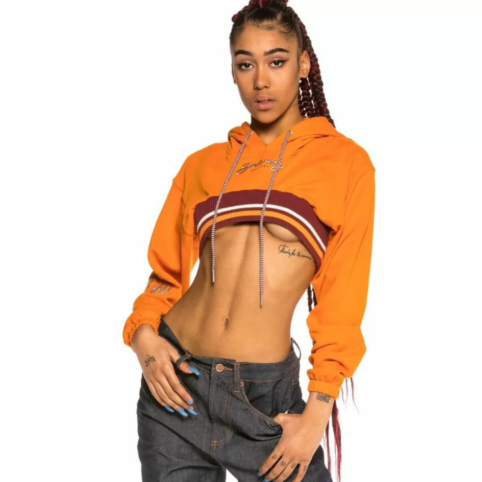 Sweatshirts*Grimey Acknowledge Girl Crop Hoodie Ss20 Orange