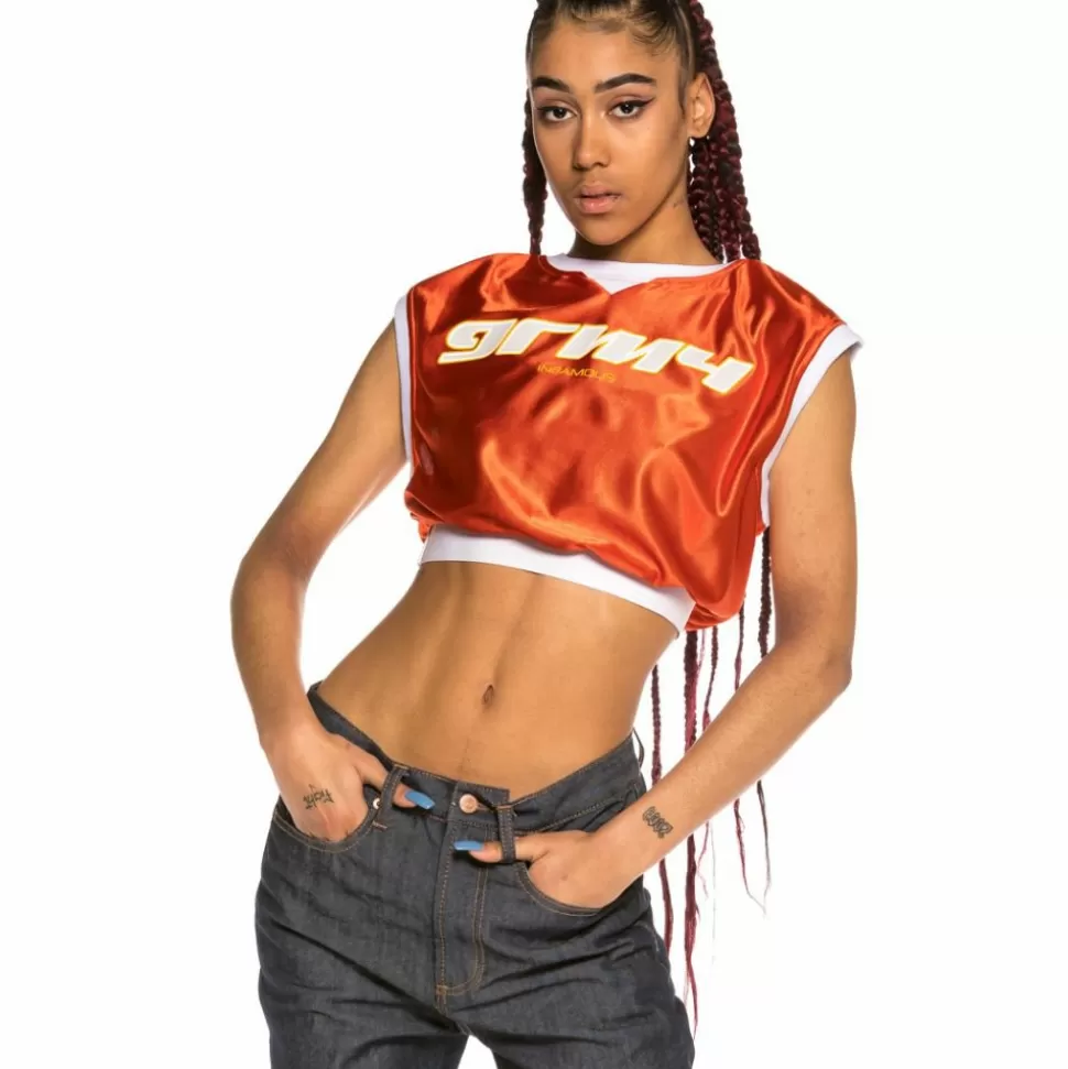 Tees & Tops*Grimey Acknowledge Girl Crop Top Ss20 Orange