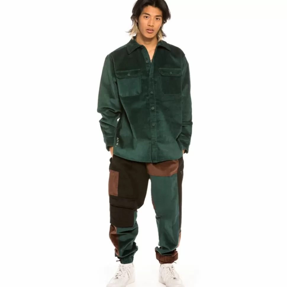 Shirts*Grimey "Aged Rum" Corduroy Long Shirt - Green - Winter 21