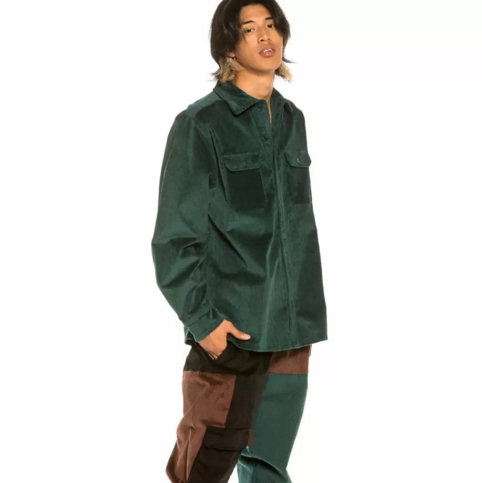 Shirts*Grimey "Aged Rum" Corduroy Long Shirt - Green - Winter 21