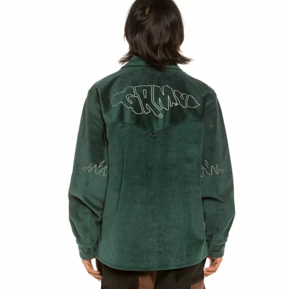 Shirts*Grimey "Aged Rum" Corduroy Long Shirt - Green - Winter 21