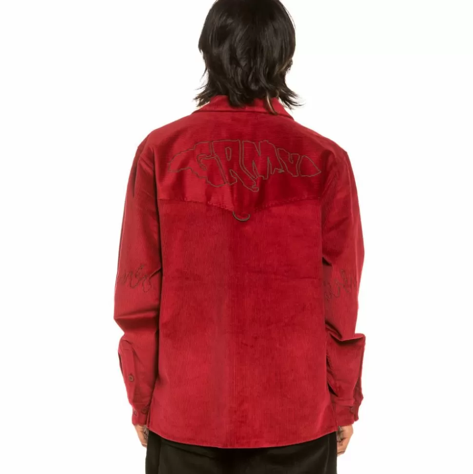 Shirts*Grimey "Aged Rum" Corduroy Long Shirt - Red - Winter 21