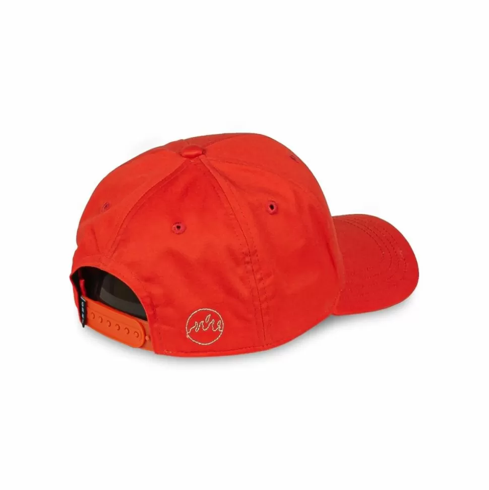 Head Wear*Grimey Back At You Curved Visor Snapback Cap - Red - Fw23