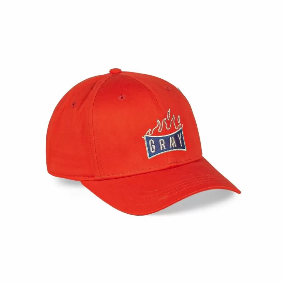 Head Wear*Grimey Back At You Curved Visor Snapback Cap - Red - Fw23