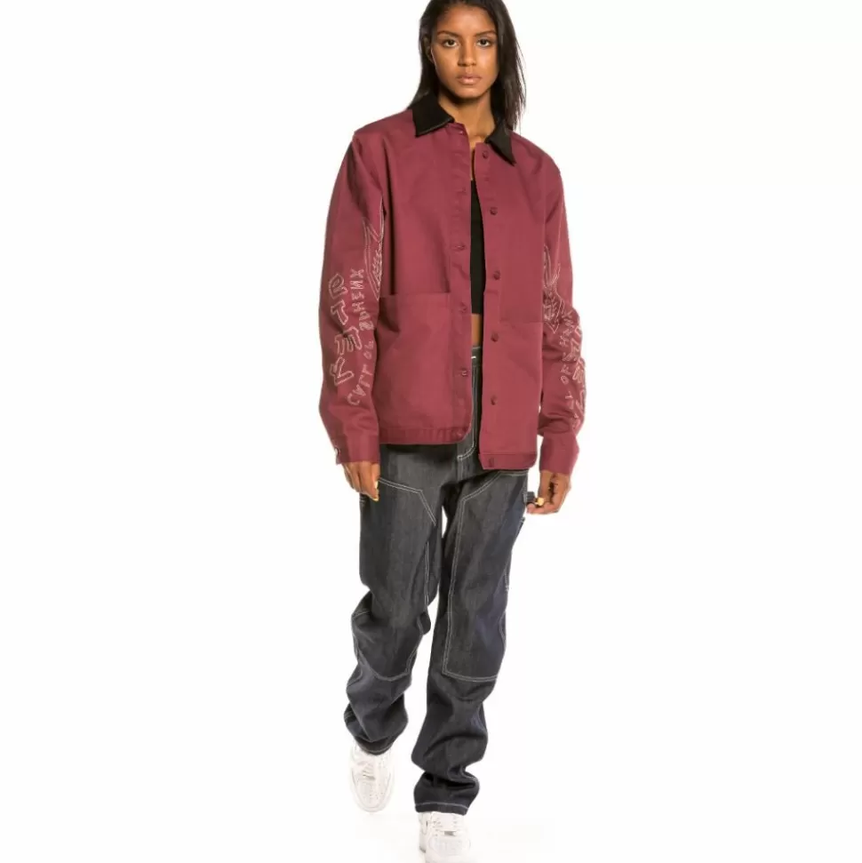 Sweatshirts*Grimey Call Of Yore Girl Coach Jacket Fw20 Wine
