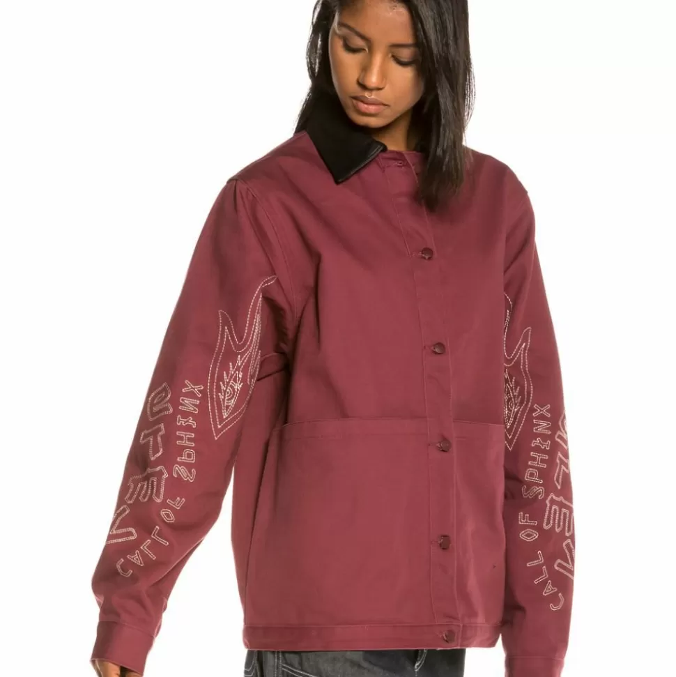Sweatshirts*Grimey Call Of Yore Girl Coach Jacket Fw20 Wine