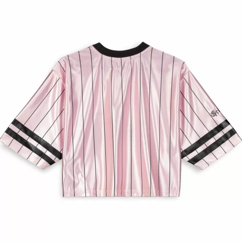 Tees & Tops*Grimey Causing Panic Girl Crop Football Jersey - Pink - Ss24