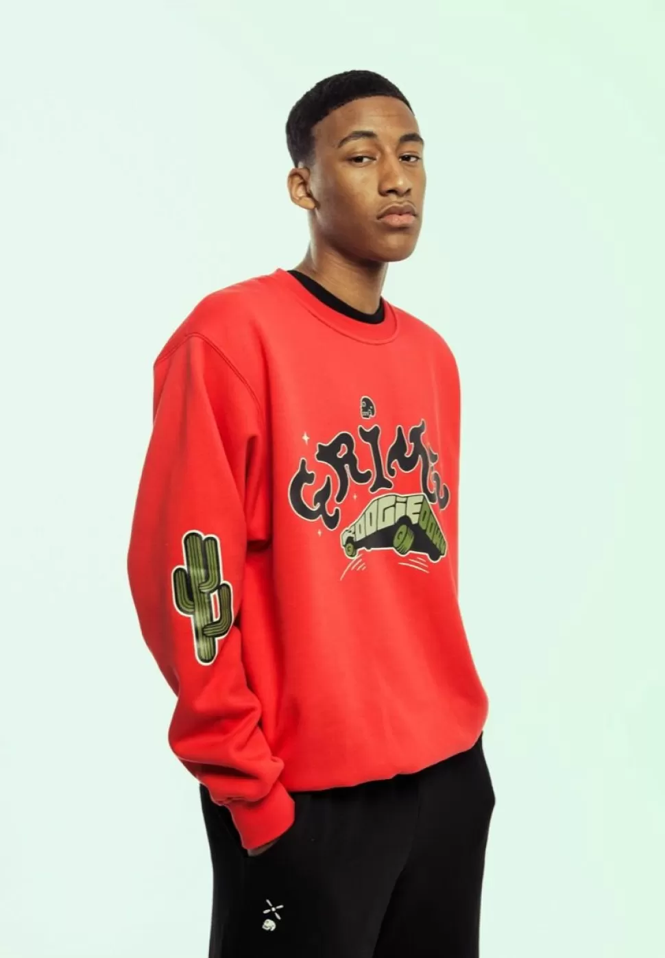 Organic*Grimey Causing Panic The Charleston Blvd Vintage Crewneck Red - Ss24