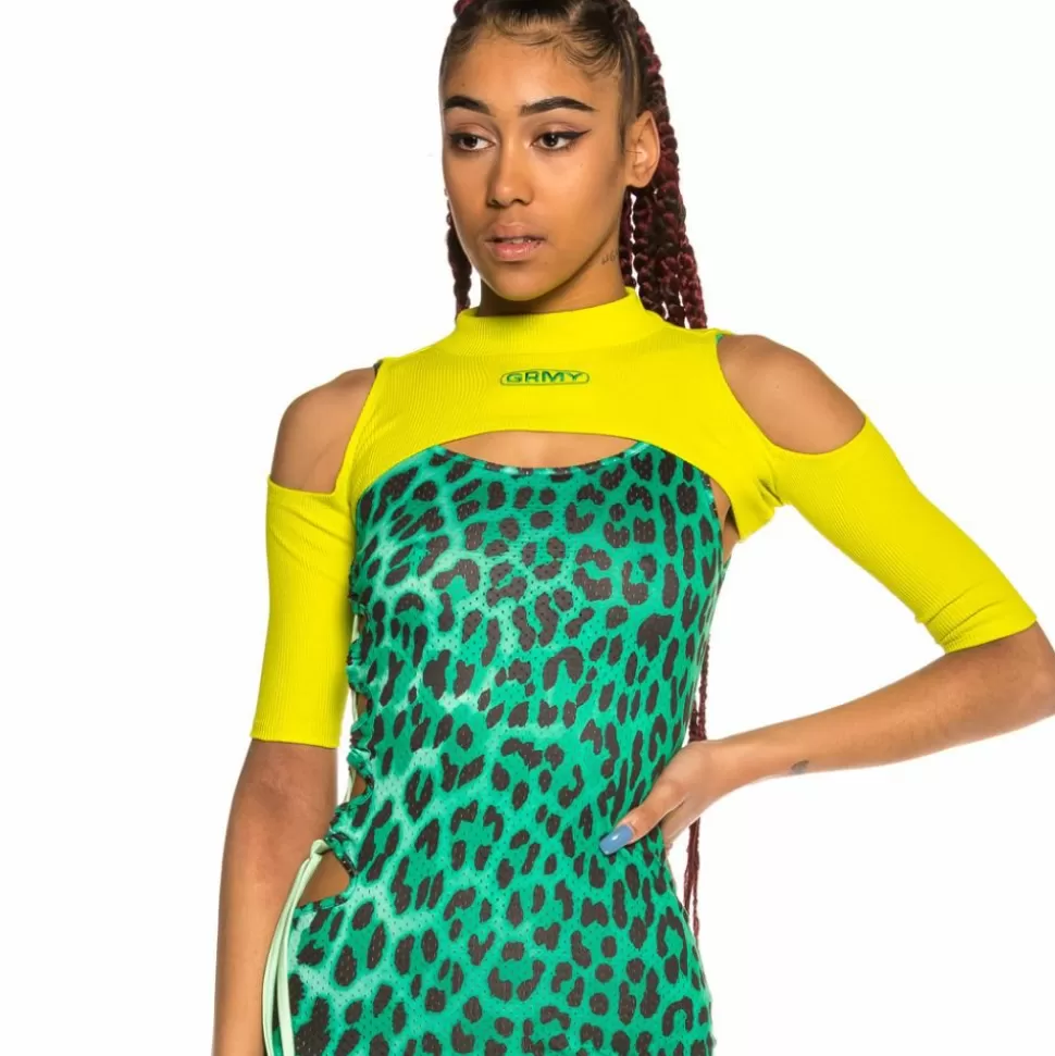 Tees & Tops*Grimey Chica Yanga Mid Sleeve Crop Top Ss20 Green