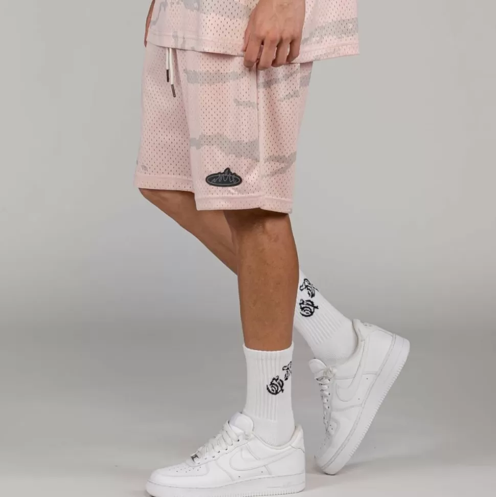 Shorts*Grimey Cloven Tongues All Over Print Mesh Basket Shorts - Cream - Summer 23