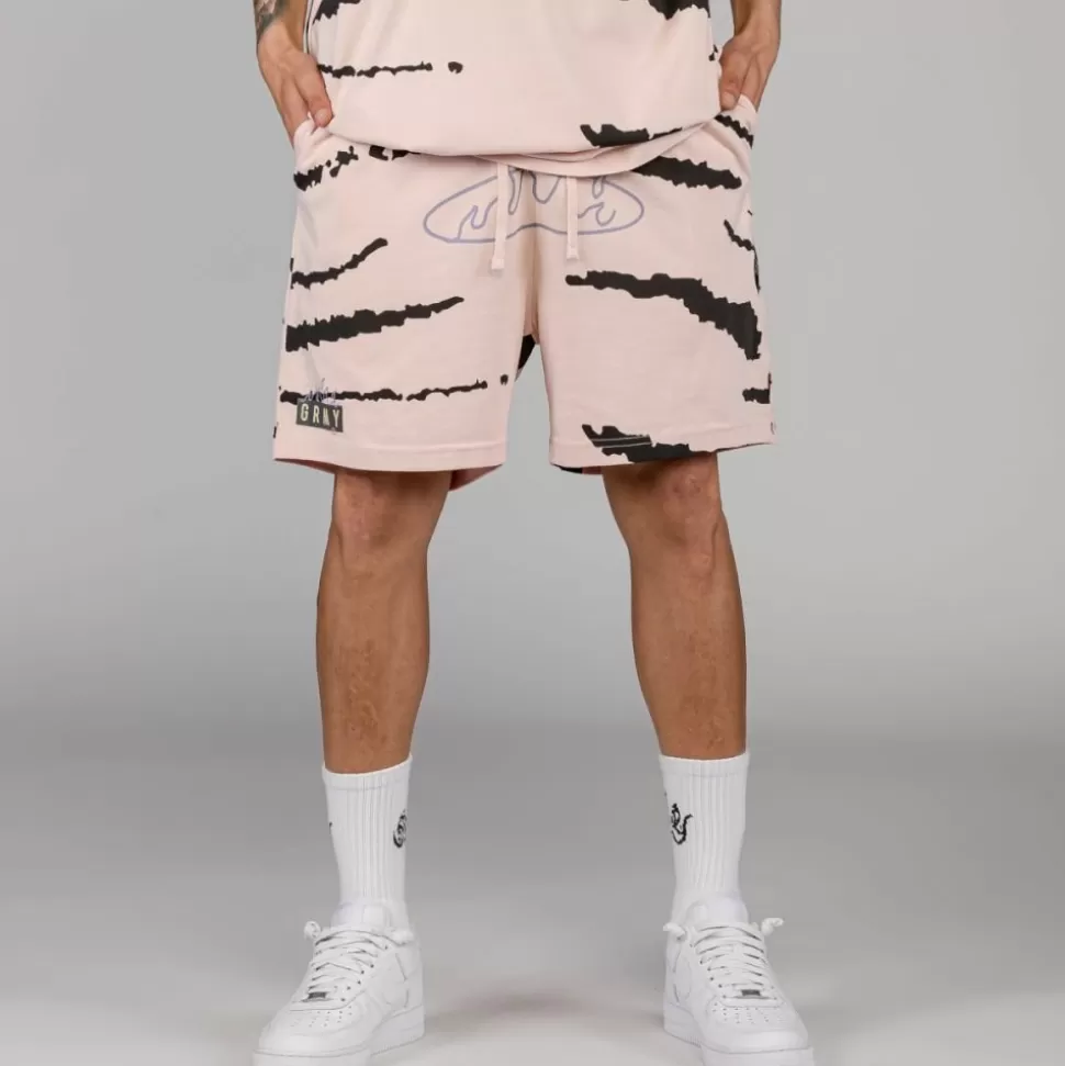 Shorts*Grimey Cloven Tongues All Over Print Sweatshorts - Cream - Summer 23