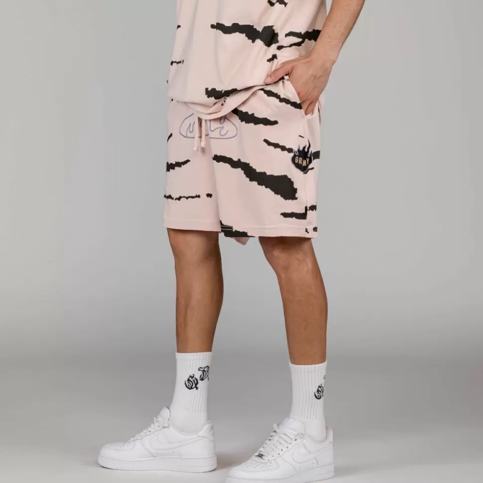 Shorts*Grimey Cloven Tongues All Over Print Sweatshorts - Cream - Summer 23